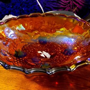 Carnival glass bowl